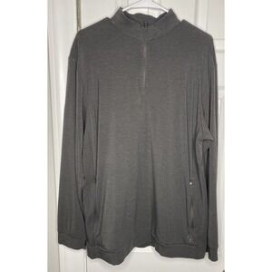 Cozy‎ Earth Men's Bamboo Pullover 1/4 Zip Sweater Grey Size Large